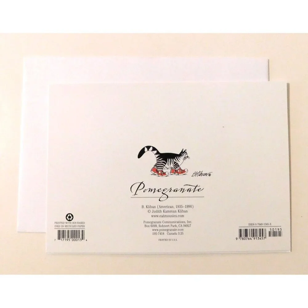 B. Kliban Cat Aerobics At The Gym Blank Notecard Envelope 6.75